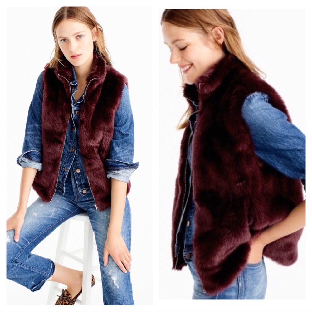 J Crew Faux Fur Vest